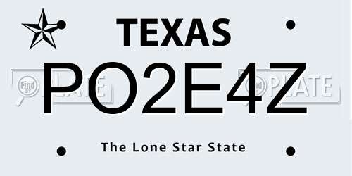 PO2E4Z Texas License Plate