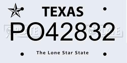 PO42832 Texas License Plate