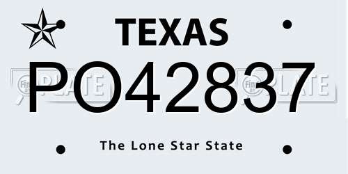 PO42837 Texas License Plate