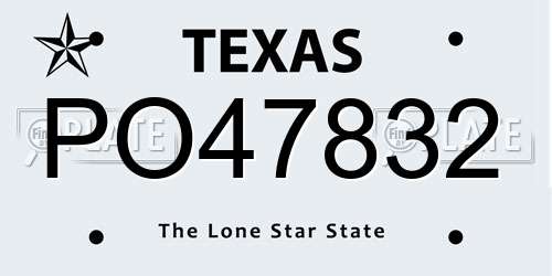 PO47832 Texas License Plate
