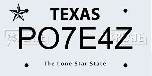 PO7E4Z Texas License Plate