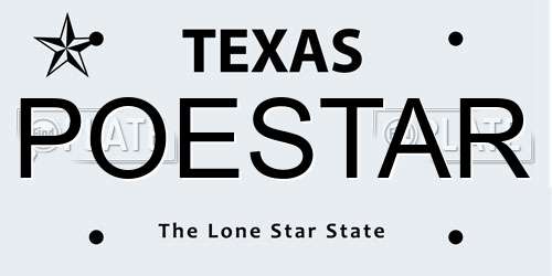 POESTAR Texas License Plate