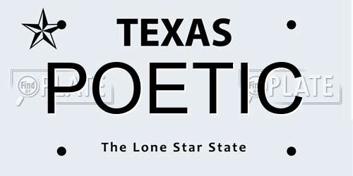 POETIC Texas License Plate
