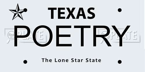 POETRY Texas License Plate
