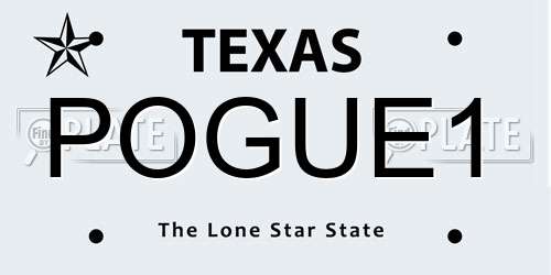 POGUE1 Texas License Plate
