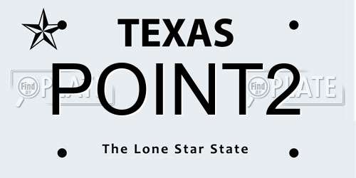 POINT2 Texas License Plate