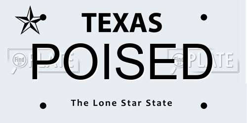 POISED Texas License Plate