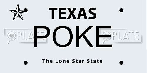 POKE Texas License Plate