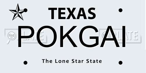 POKGAI Texas License Plate