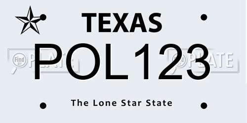 POL123 Texas License Plate