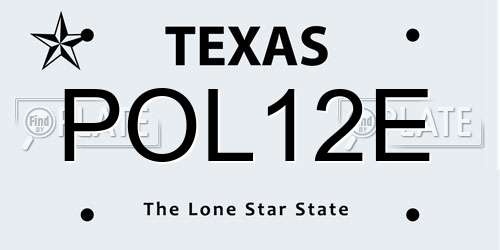 POL12E Texas License Plate