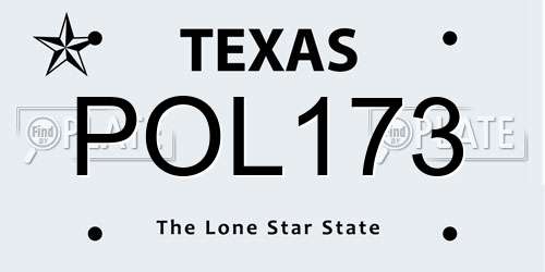 POL173 Texas License Plate