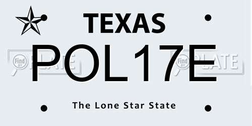 POL17E Texas License Plate