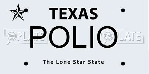 POLIO Texas License Plate