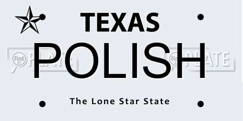 POLISH Texas License Plate