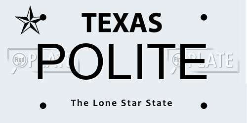 POLITE Texas License Plate