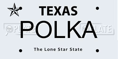 POLKA Texas License Plate