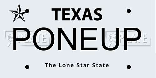 PONEUP Texas License Plate