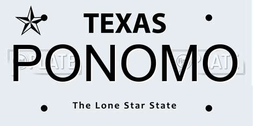 PONOMO Texas License Plate