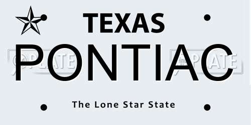 PONTIAC Texas License Plate