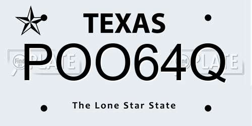 POO64Q Texas License Plate