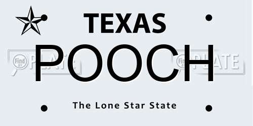 POOCH Texas License Plate