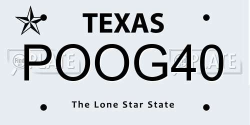 POOG40 Texas License Plate