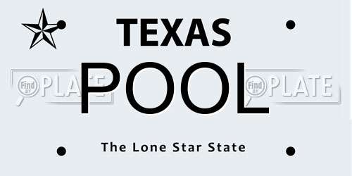 POOL Texas License Plate