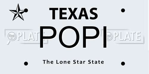 POPI Texas License Plate
