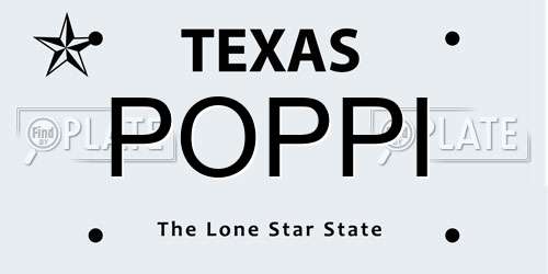 POPPI Texas License Plate