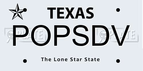 POPSDV Texas License Plate