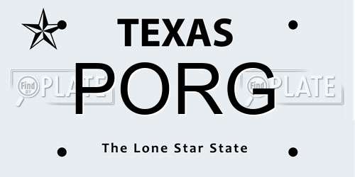 PORG Texas License Plate