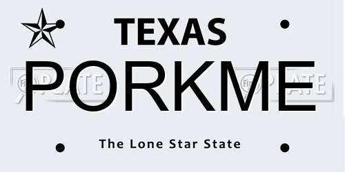 PORKME Texas License Plate