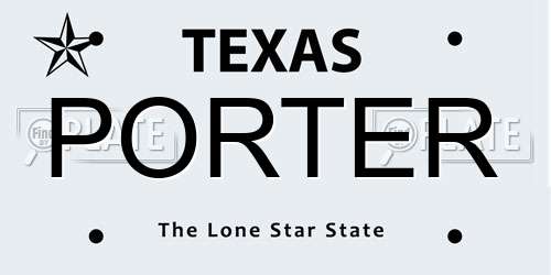 PORTER Texas License Plate