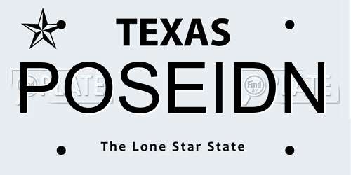 POSEIDN Texas License Plate