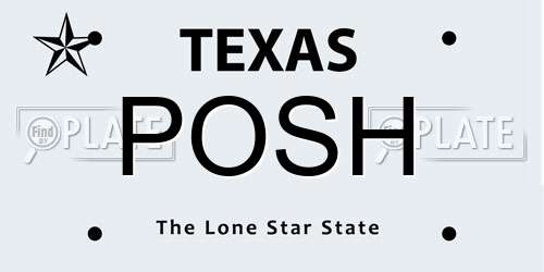 POSH Texas License Plate