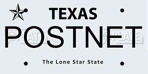 POSTNET Texas License Plate