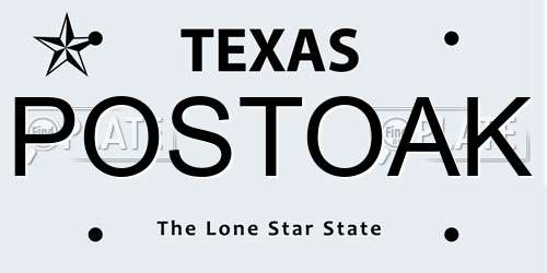 POSTOAK Texas License Plate