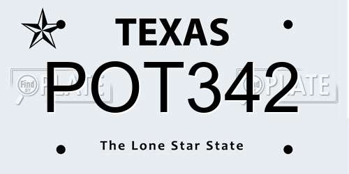 POT342 Texas License Plate