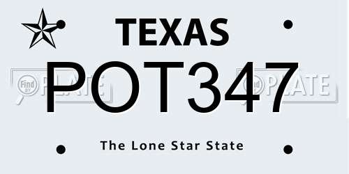 POT347 Texas License Plate