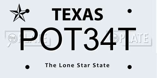 POT34T Texas License Plate