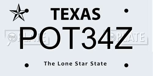 POT34Z Texas License Plate
