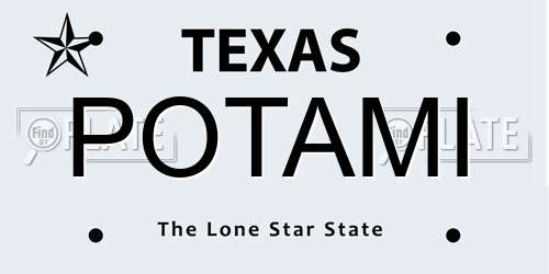 POTAMI Texas License Plate