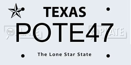 POTE47 Texas License Plate