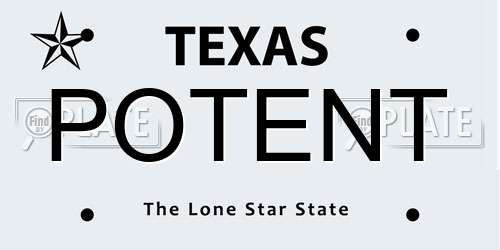 POTENT Texas License Plate
