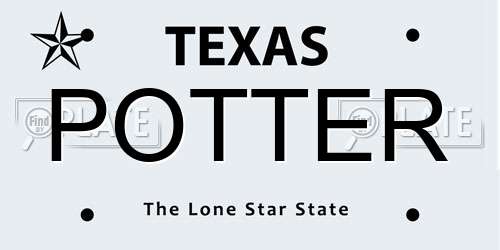 POTTER Texas License Plate