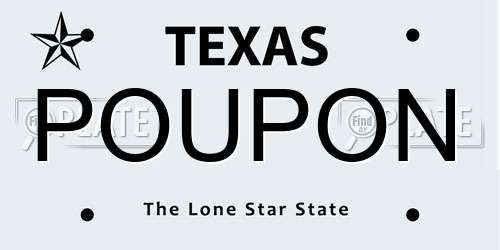 POUPON Texas License Plate