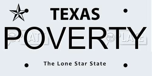 POVERTY Texas License Plate