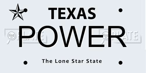 POWER Texas License Plate
