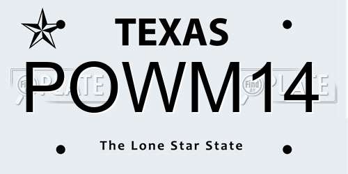 POWM14 Texas License Plate